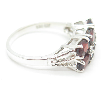 JED Joseph Demarco 925 Sterling Silver Vintage Real Garnet & C Z Ring Size 9.25