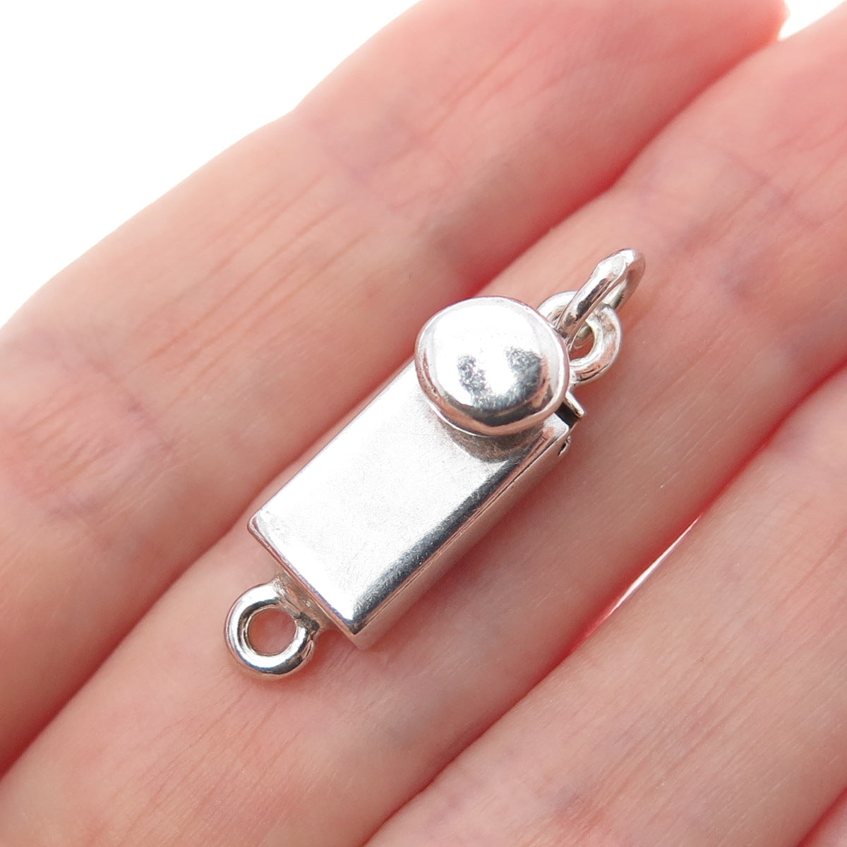 925 Sterling Silver Vintage Mexico Bracelet / Necklace Box Clasp Lock