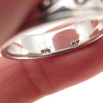 Chapal Zenray 925 Sterling Silver Vintage Wave Oxidized Band Ring Size 9.25