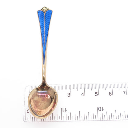 DAVID ANDERSEN 925S Sterling Gold Plated Vintage Norway Enamel Coffee Spoon