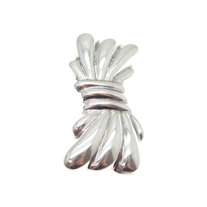 925 Sterling Silver Vintage Mexico Modernist Puffy Bow Pin Brooch