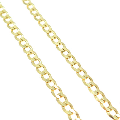 P. LUX 925 Sterling Silver Gold Plated Italy Curb Chain Necklace 18"