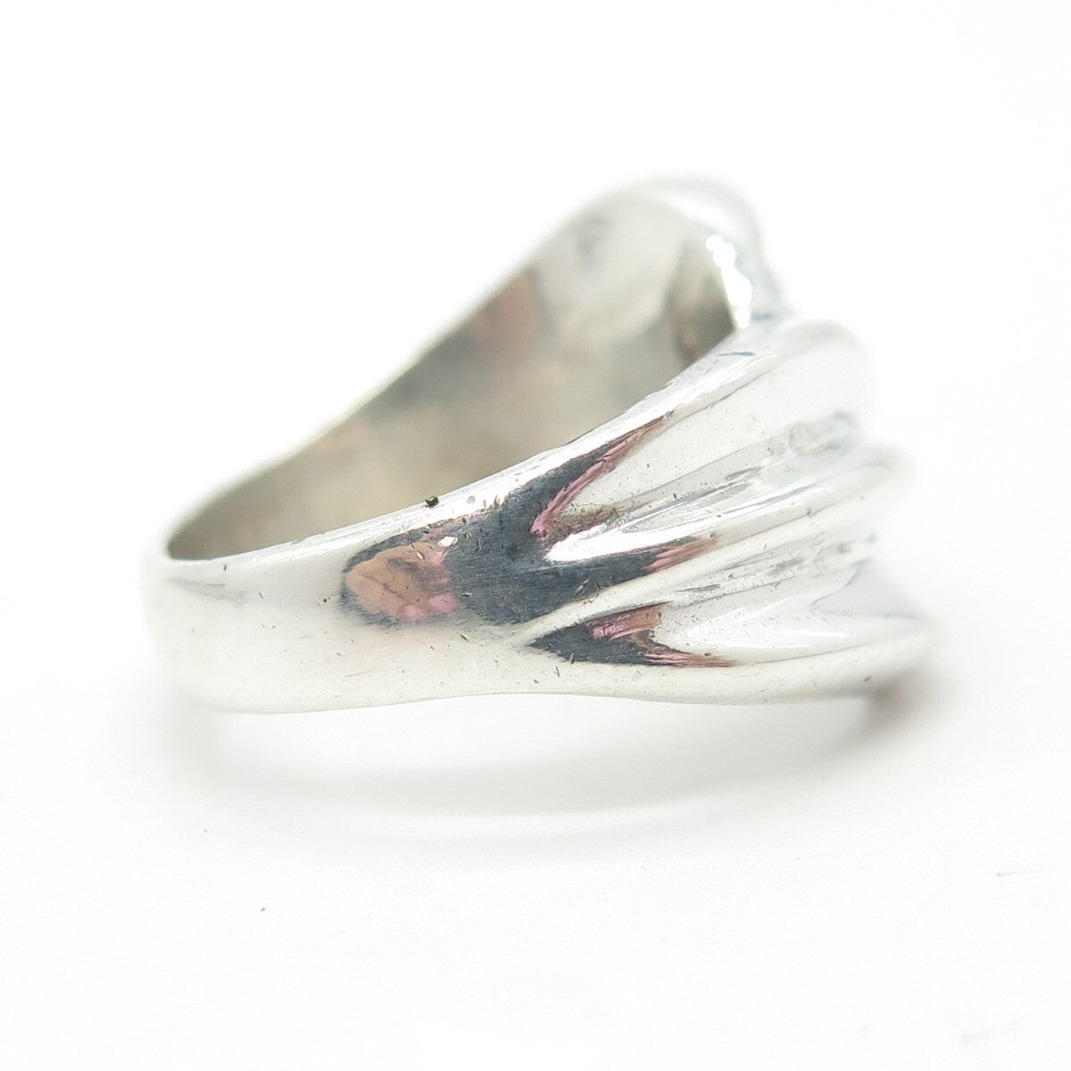 925 Sterling Silver Vintage Textured Modernist Ring Size 6