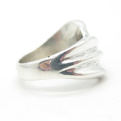 925 Sterling Silver Vintage Textured Modernist Ring Size 6