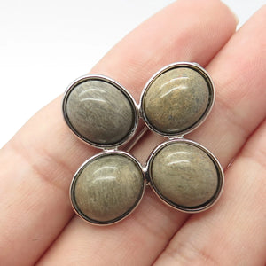 925 Sterling Silver Vintage Smibo Real Jasper Gem 4-Stone Pin Brooch