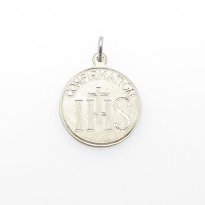 CREED 925 Sterling Silver 2-Tone Vintage Confirmation Minimalist Charm Pendant