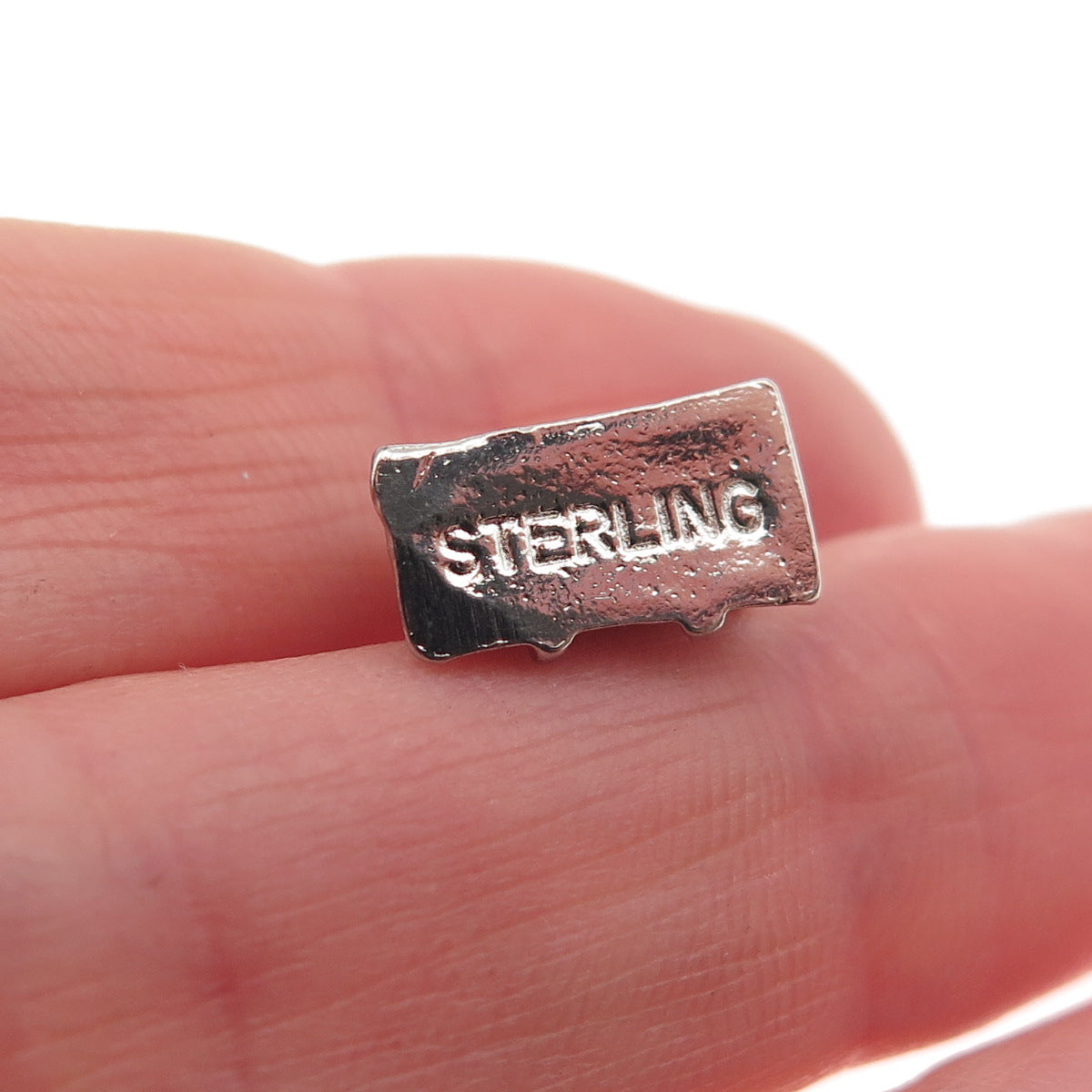 925 Sterling Silver Vintage Lincoln Memorial Oxidized 3D Mini Charm Pendant
