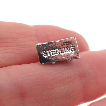 925 Sterling Silver Vintage Lincoln Memorial Oxidized 3D Mini Charm Pendant