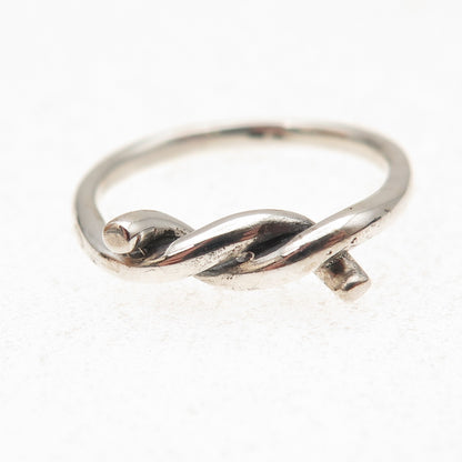925 Sterling Silver Vintage Twisted Oxidized Ring Size 7