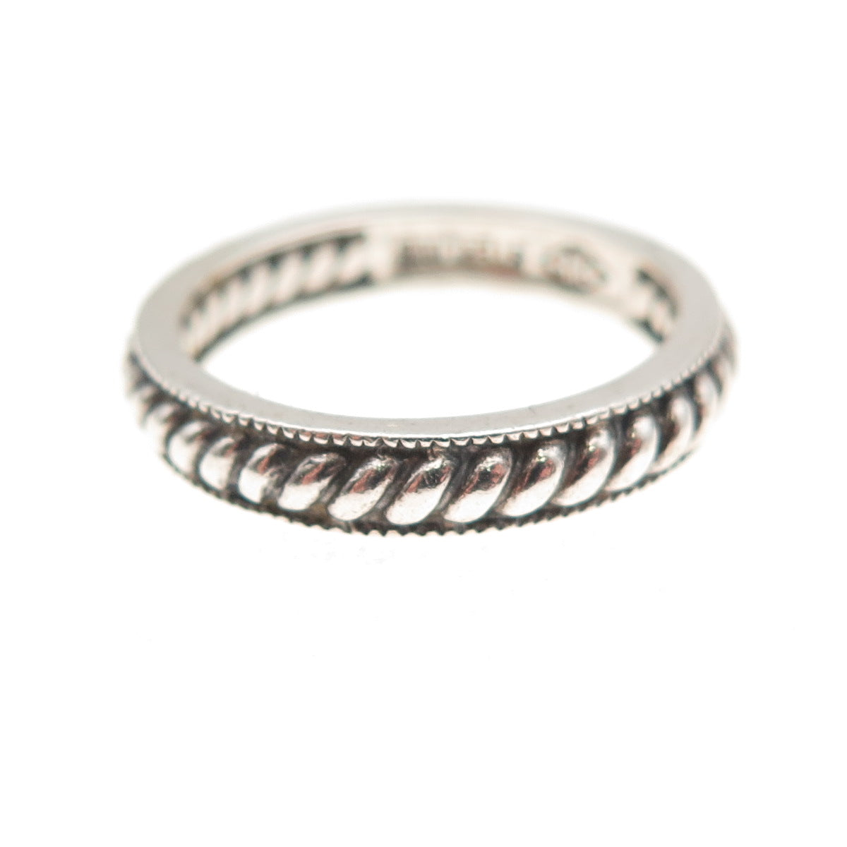 Judith Jack 925 Sterling Silver Vintage Ribbed Oxidized Band Ring Size 7.25