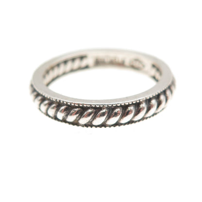 Judith Jack 925 Sterling Silver Vintage Ribbed Oxidized Band Ring Size 7.25
