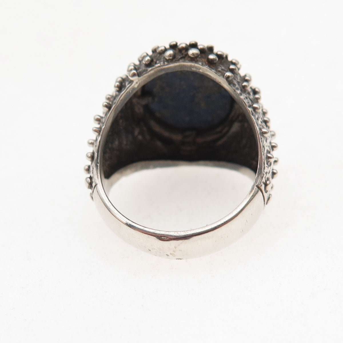 Chateau D’Argent 925 Sterling Silver Vintage Real Lapis Modernist Ring Size 5.25