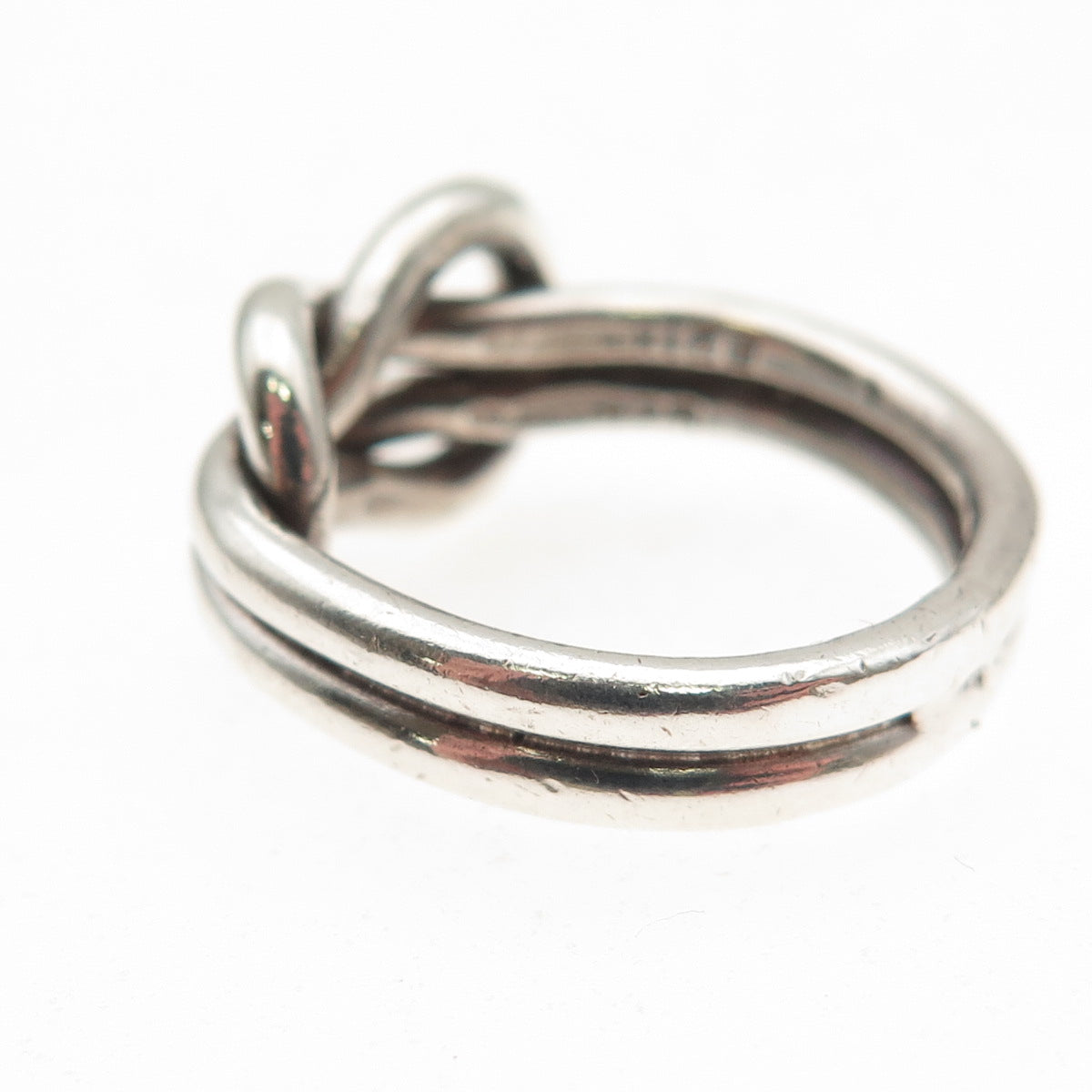 925 Sterling Silver Vintage Mexico Mariner Love Knot Oxidized Ring Size 6.5