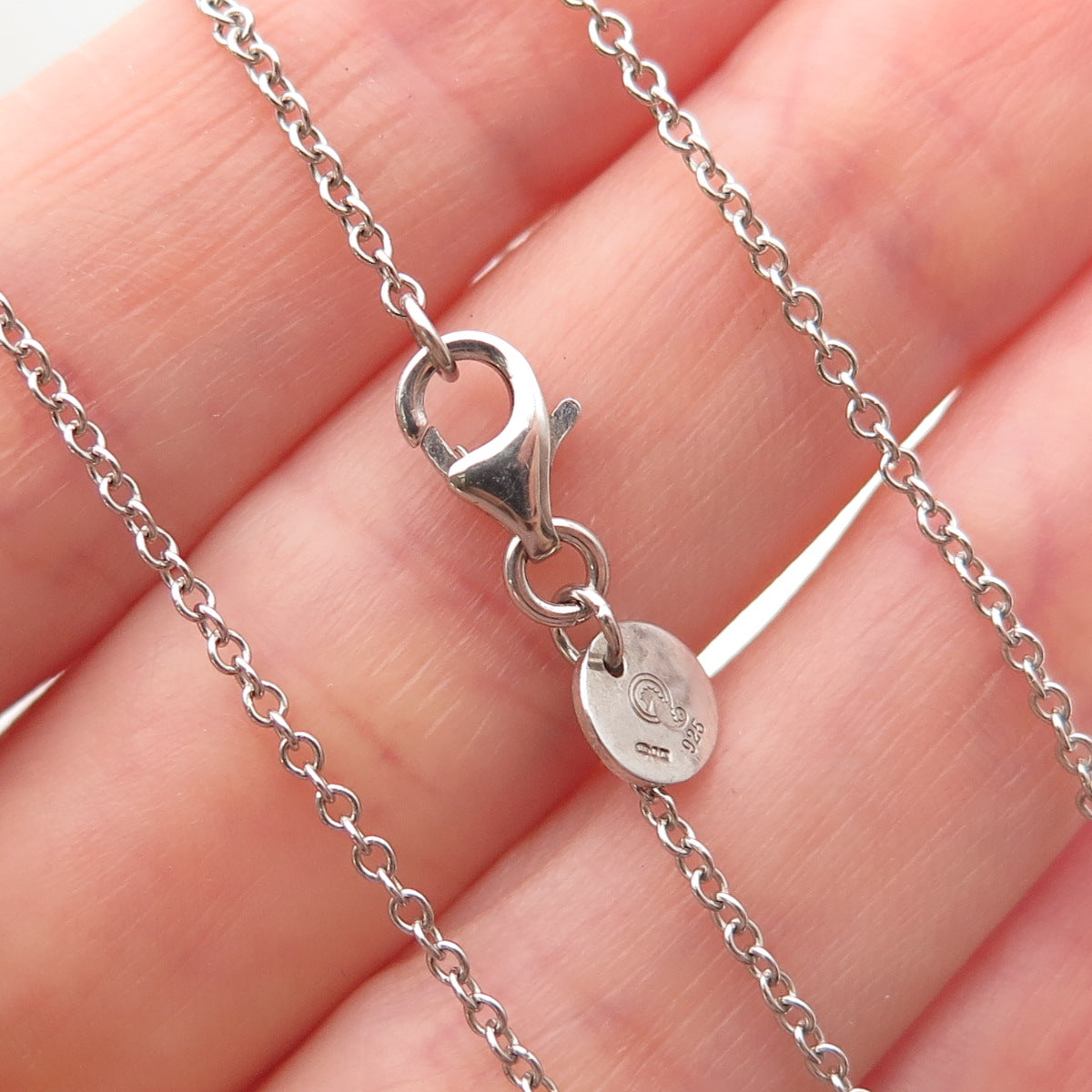925 Sterling Silver Vintage London Cable Chain Necklace 16-18"