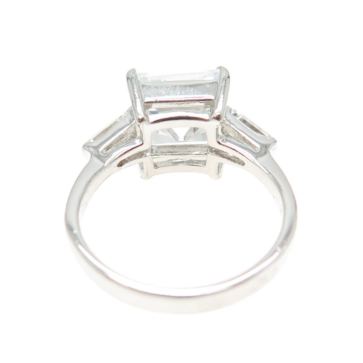 925 Sterling Silver Princess-Cut Shaped C Z Ring Size 7.25
