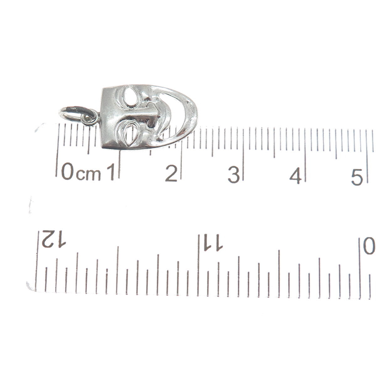 GRIFFITH & SONS 925 Sterling Silver Vintage Comedy Mask Minimalist Charm Pendant