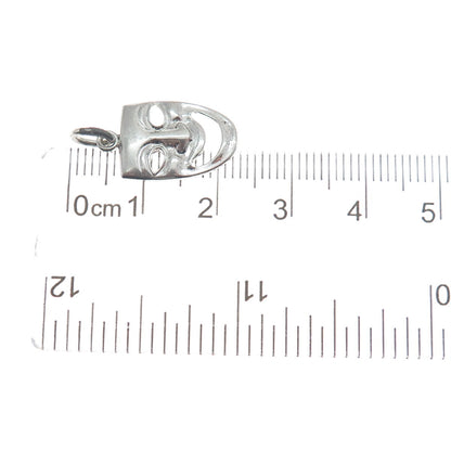 GRIFFITH & SONS 925 Sterling Silver Vintage Comedy Mask Minimalist Charm Pendant