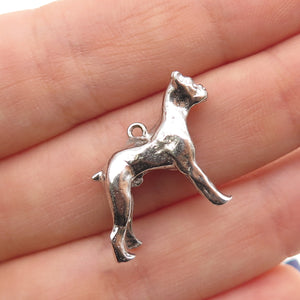 925 Sterling Silver Vintage Pit Bull Dog Mini 3D Charm Pendant