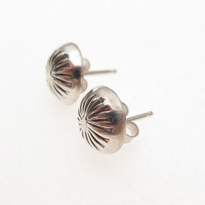 Old Pawn 925 Sterling Silver Vintage Southwestern Concho Tribal Stud Earrings