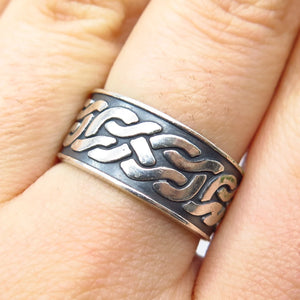 925 Sterling Silver Vintage Braided Band Ring Size 8.25