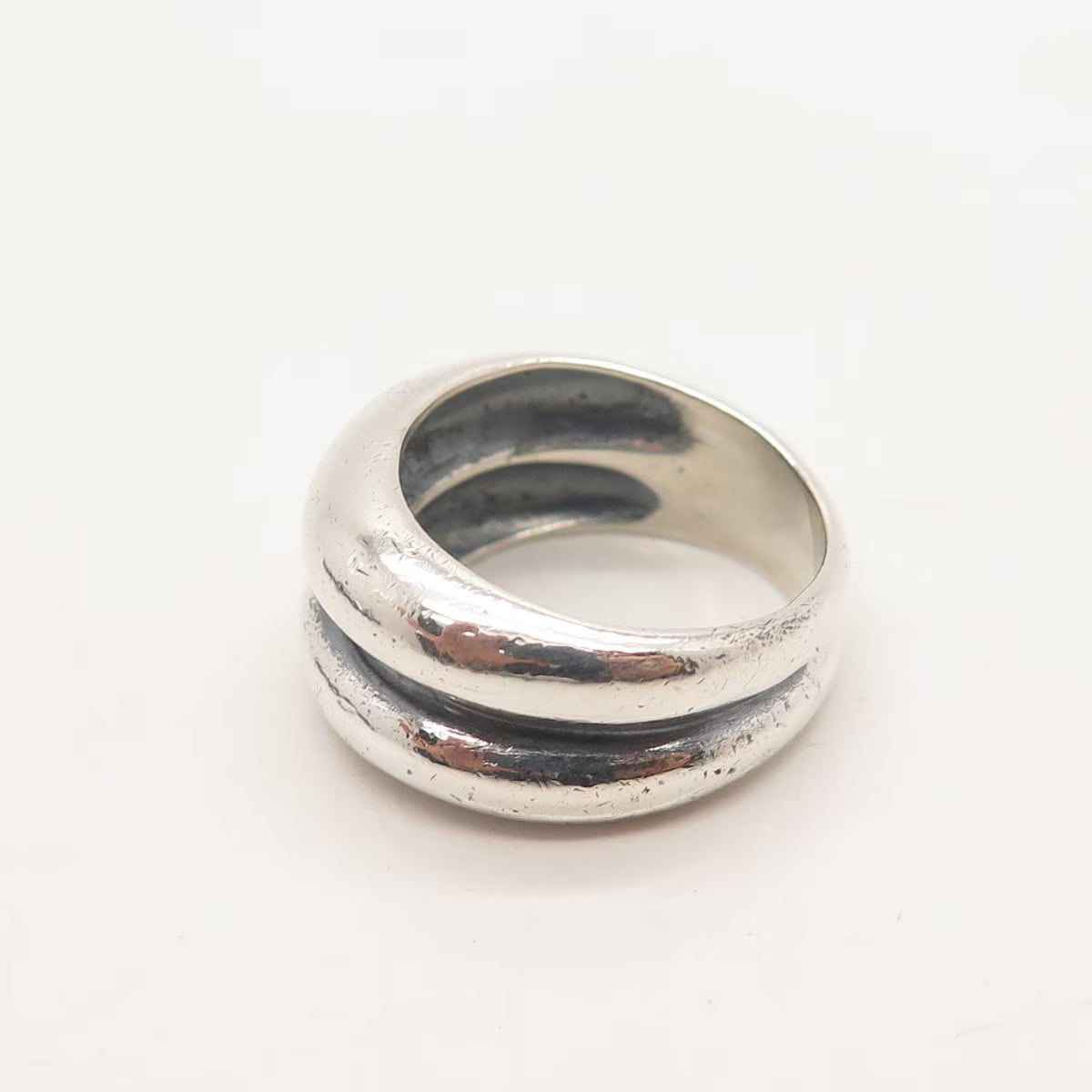 925 Sterling Silver Vintage Concave Ring Size 6.5