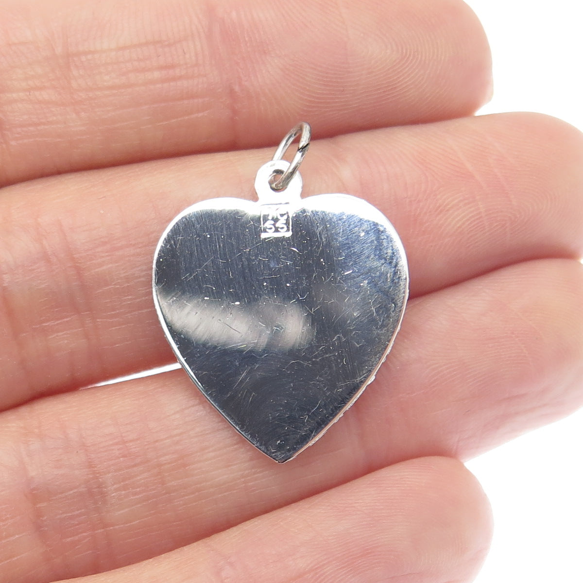 TOWN & COUNTRY Sterling Silver Vintage Rhinestone Happy Birthday Heart Pendant