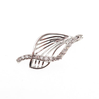 925 Sterling Silver Round-Cut C Z Floral Slide Charm Pendant