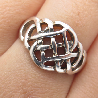 925 Sterling Silver Vintage Celtic Knot Ring Size 9.75