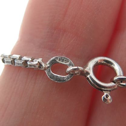 925 Sterling Silver Vintage Box Chain Necklace 16"