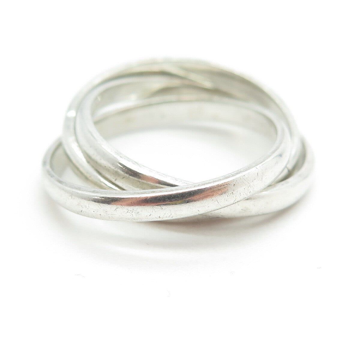 925 Sterling Silver Vintage Trinity Interlocked Band Ring Size 6.75