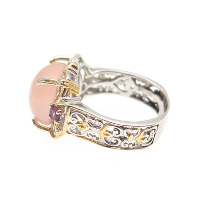 MICHAEL VALITUTTI Gems En Vogue 925 Sterling Rose Quartz Amethyst Ring Size 8.25