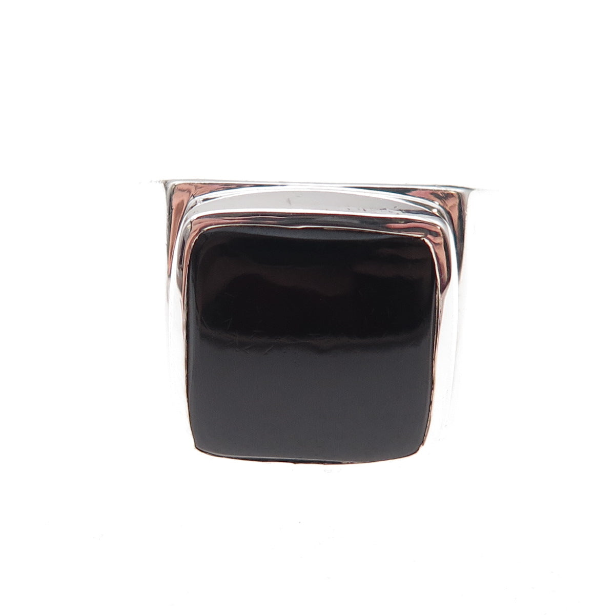 925 Sterling Silver Vintage Real Black Onyx Ring Size 13.25