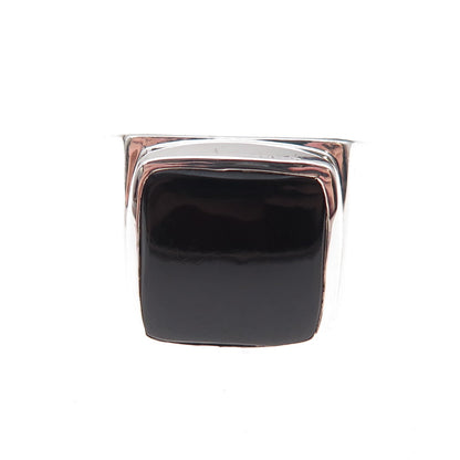 925 Sterling Silver Vintage Real Black Onyx Ring Size 13.25
