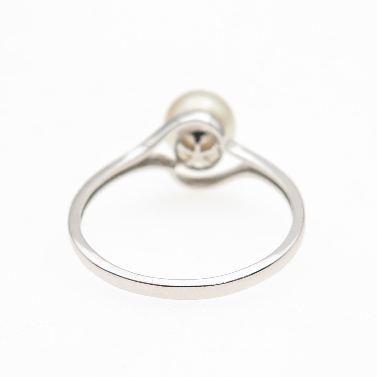925 Sterling Silver Real Pearl Bypass Ring Size 9