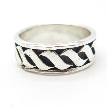 925 Sterling Silver Vintage Braided Band Ring Size 10.75