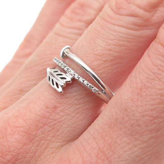 Pandora 925 Sterling Silver Round-Cut C Z Sparkling Arrow Loved Ring Size 8.5