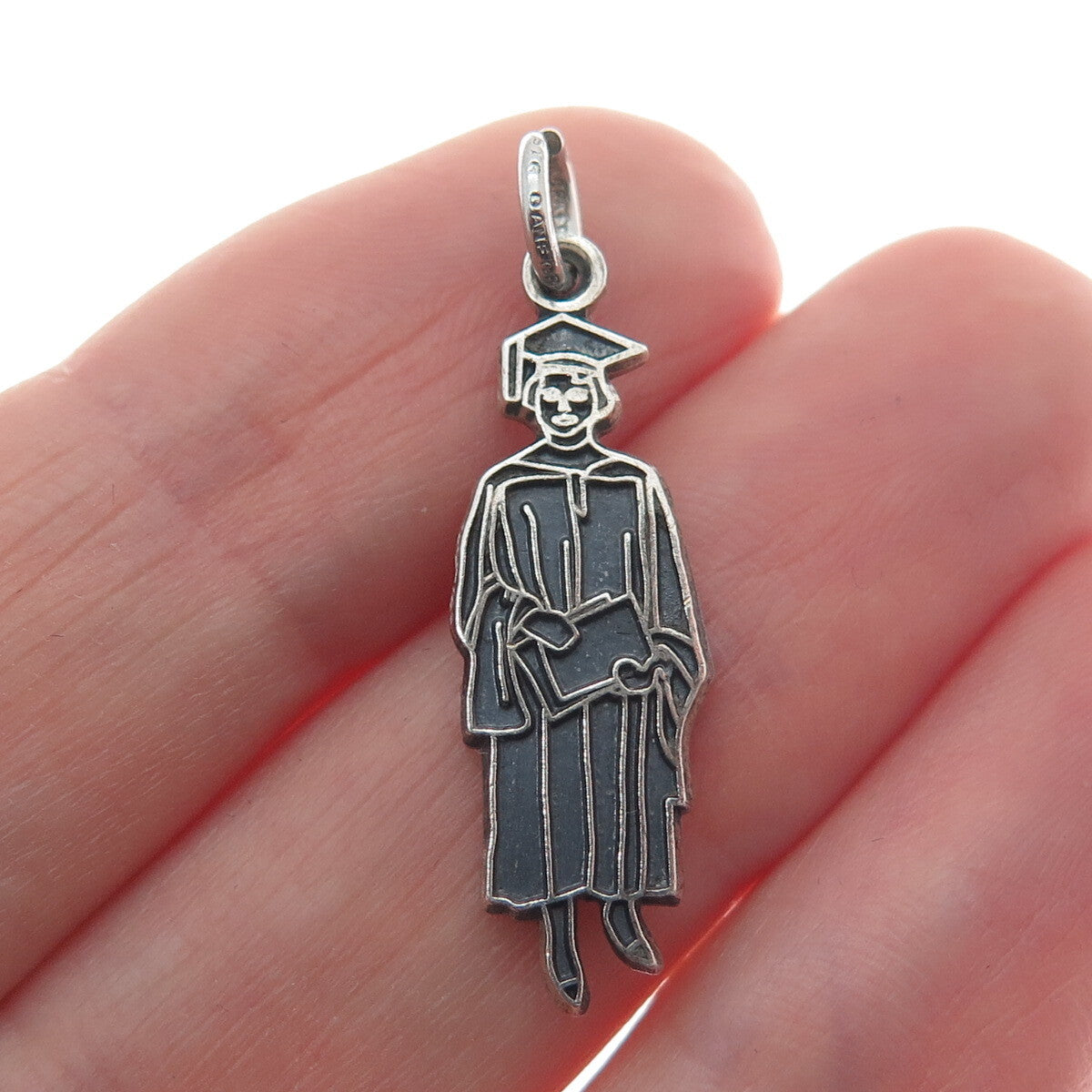 DANECRAFT 925 Sterling Silver Vintage Graduate Oxidized Pendant