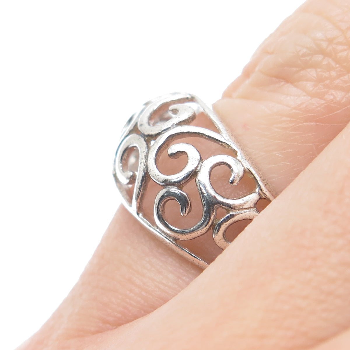 NEVADA 925 Sterling Silver Vintage Swirl Ring Size 5.25