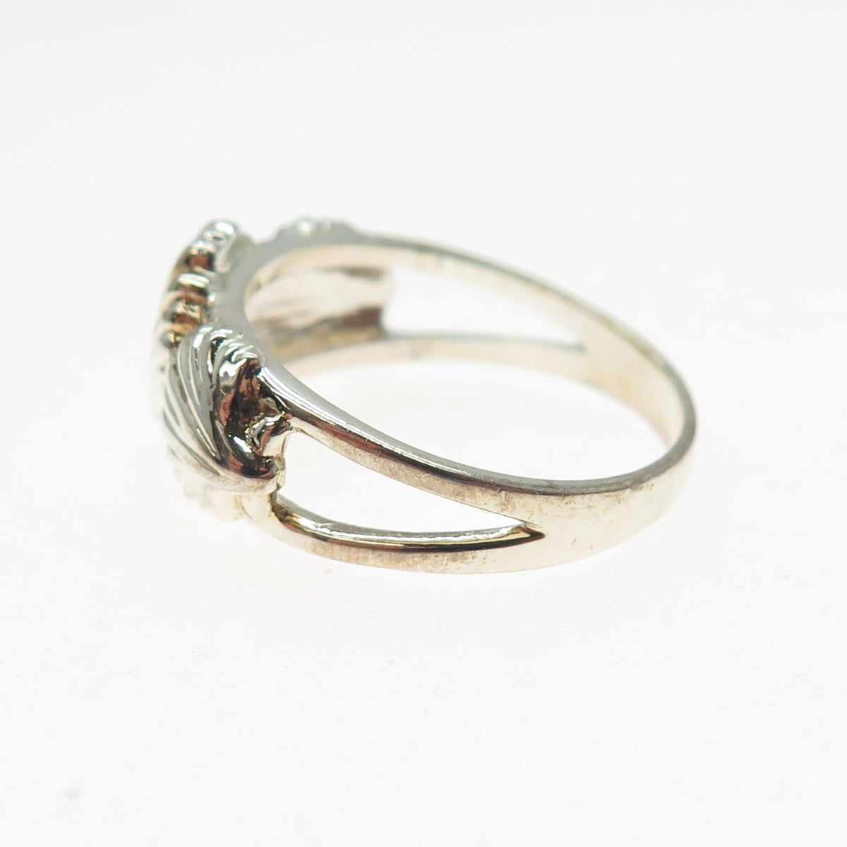 925 Sterling Silver Vintage Seashell Ring Size 8