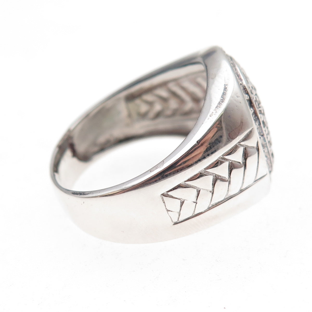 925 Sterling Silver Round-Cut C Z Sparkle Ring Size 11.25