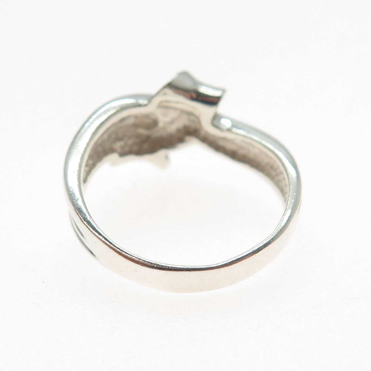 925 Sterling Silver Vintage Modernist Ring Size 6.75