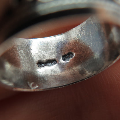 BOMA 925 Sterling Silver Vintage Zig Zag Oxidized Band Ring Size 6.25