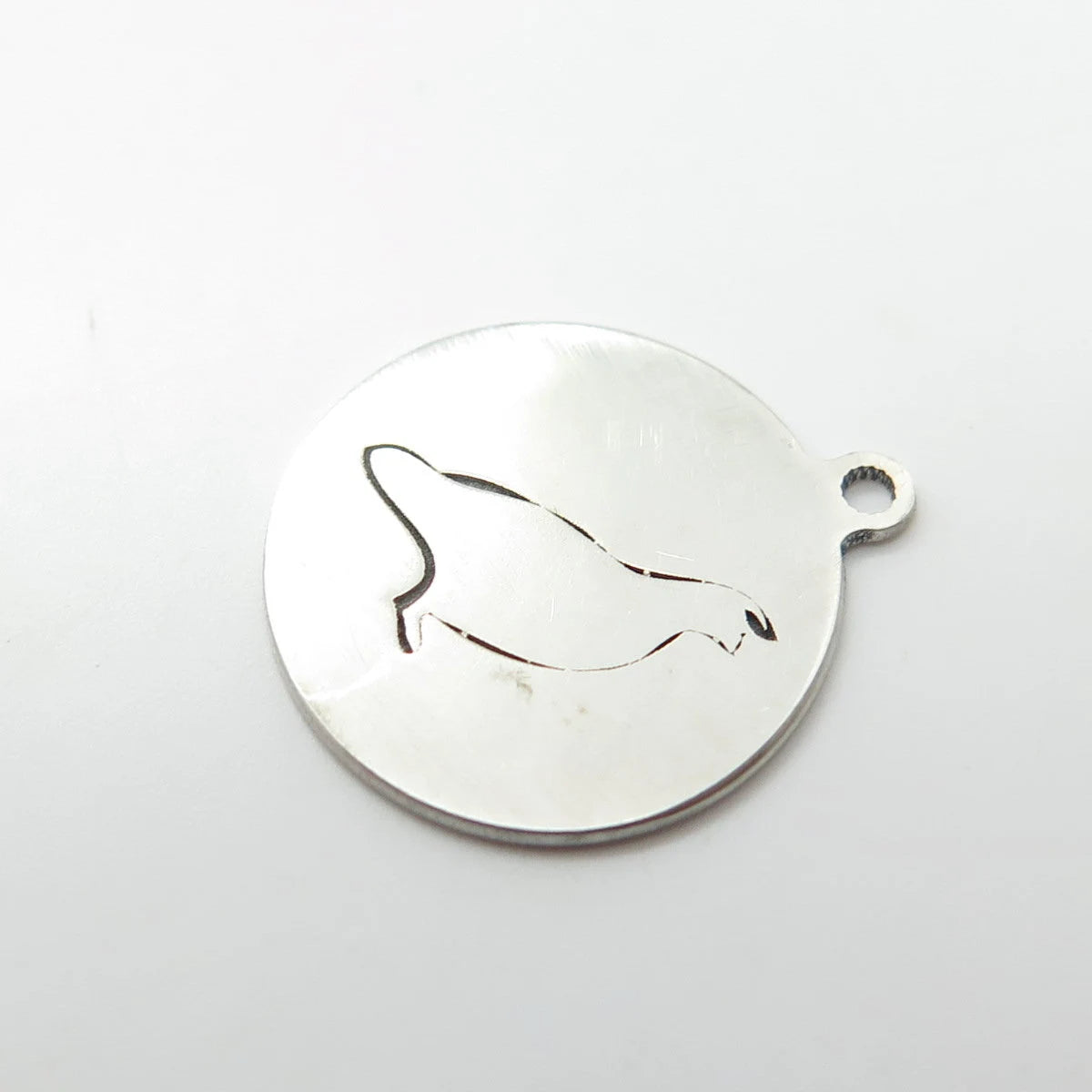 925 Sterling Silver USA Two In Town Raven Bird Charm Pendant