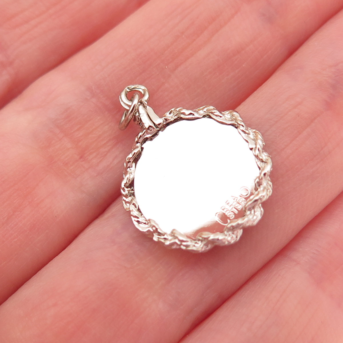 CREA 925 Sterling Silver Vintage Bermuda Palm Tree Mini Charm Pendant