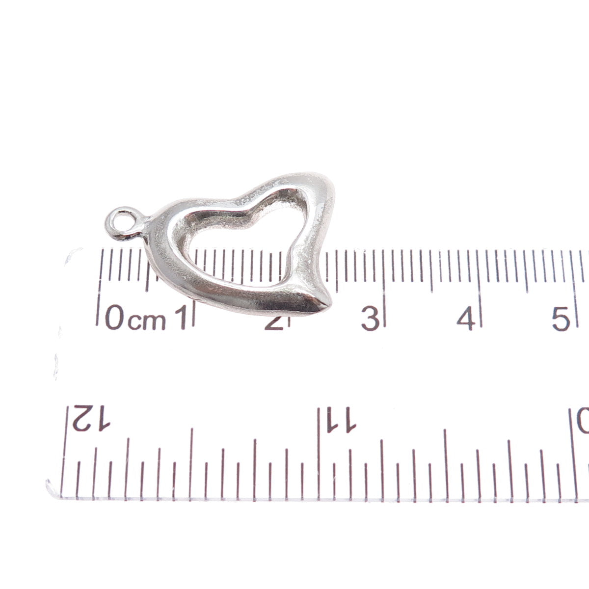 925 Sterling Silver Vintage Modernist Heart Minimalist Charm Pendant