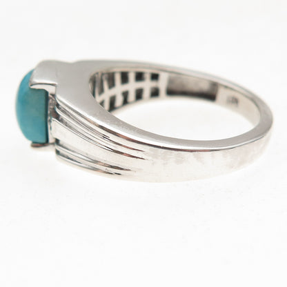 Chuck Clemency 925 Sterling Silver Real Diamond & Turquoise Ring Size 10.25