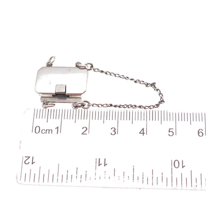 925 Sterling Silver Antique Japan Bracelet Necklace Safety Chain Box Lock Clasp