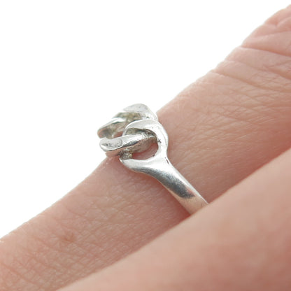 LISA LEE CREATIONS 925 Sterling Silver Vintage Interlocked Circle Ring Size 7