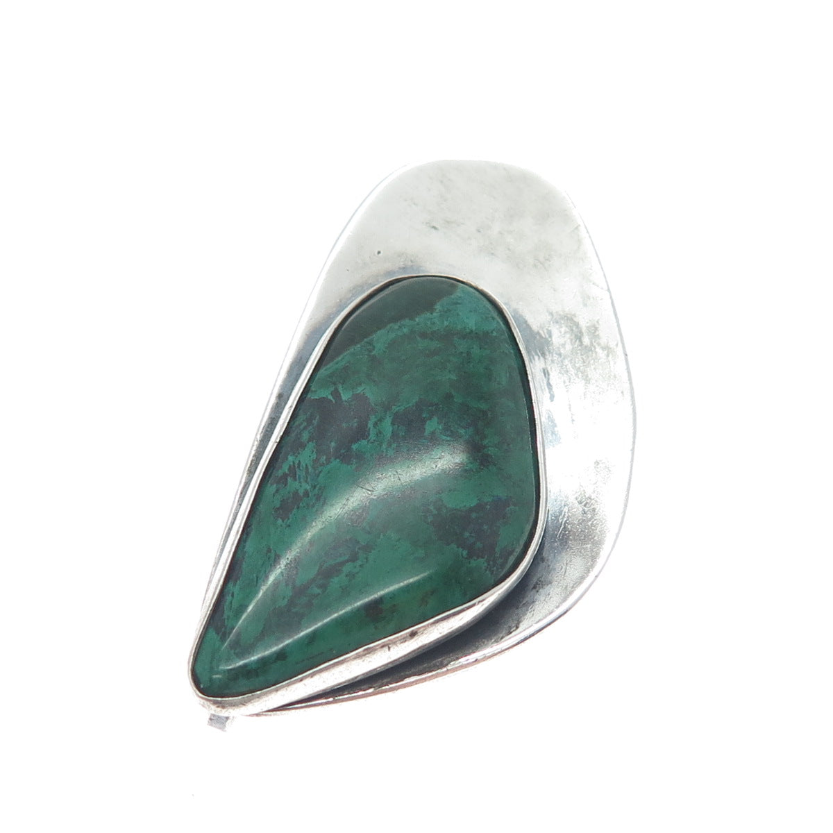 935 Silver Vintage Israel Real Eilat Modernist Oxidized Pin Brooch / Pendant