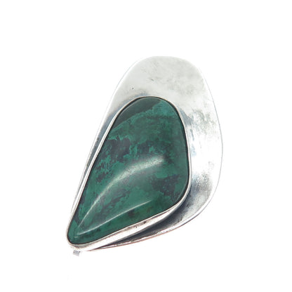 935 Silver Vintage Israel Real Eilat Modernist Oxidized Pin Brooch / Pendant